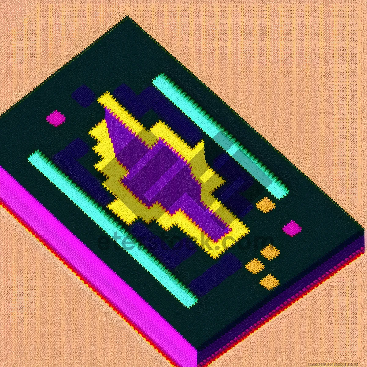 Picture of Colorful Microchip Symbol with Crayon Sign