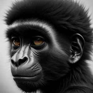 Wild Gibbon: Natural Black Ape Portrait