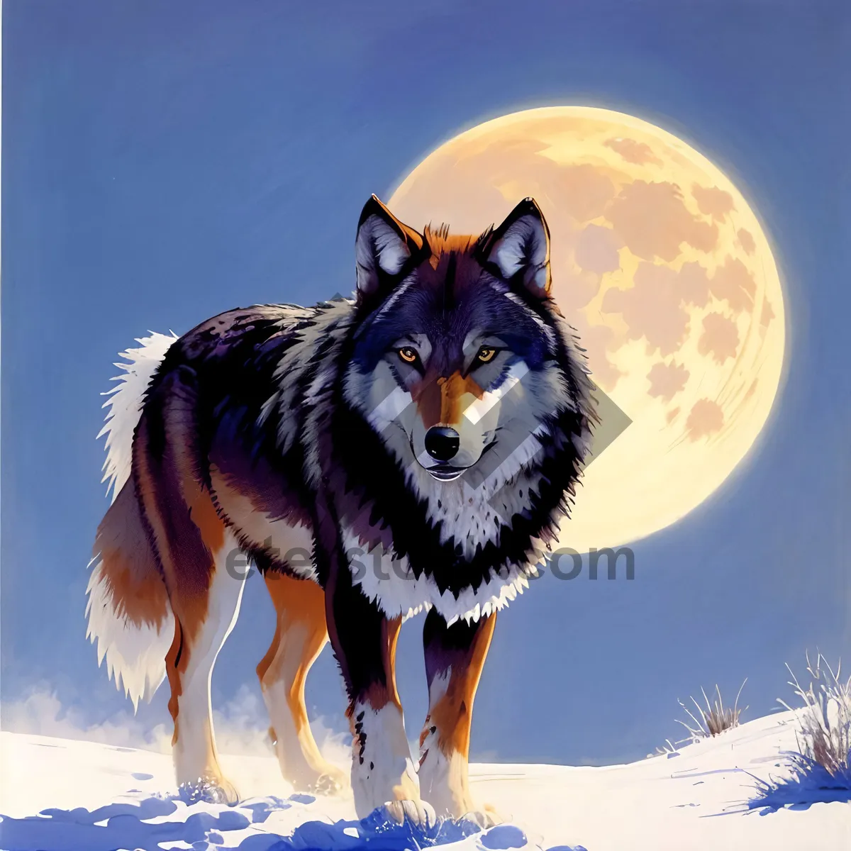 Picture of Snowy Shepherd Collie - Beautiful Winter Pet Portrait