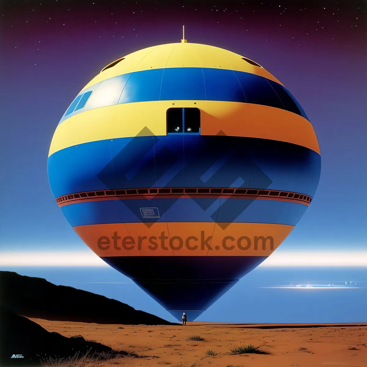 Picture of Colorful Hot Air Balloon Soaring in the Sky