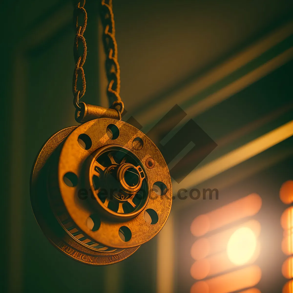 Picture of Golden Mechanical Device Reel: Elegant Mechanism for Decorative Purposes