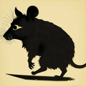 Furry Domestic Mouse with Whiskers