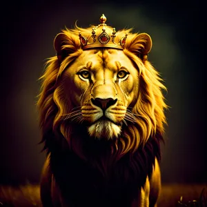 Wild King of the Savanna: Majestic Lion Portrait