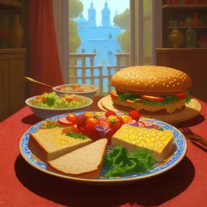 Gourmet cheese and vegetable salad on plate.