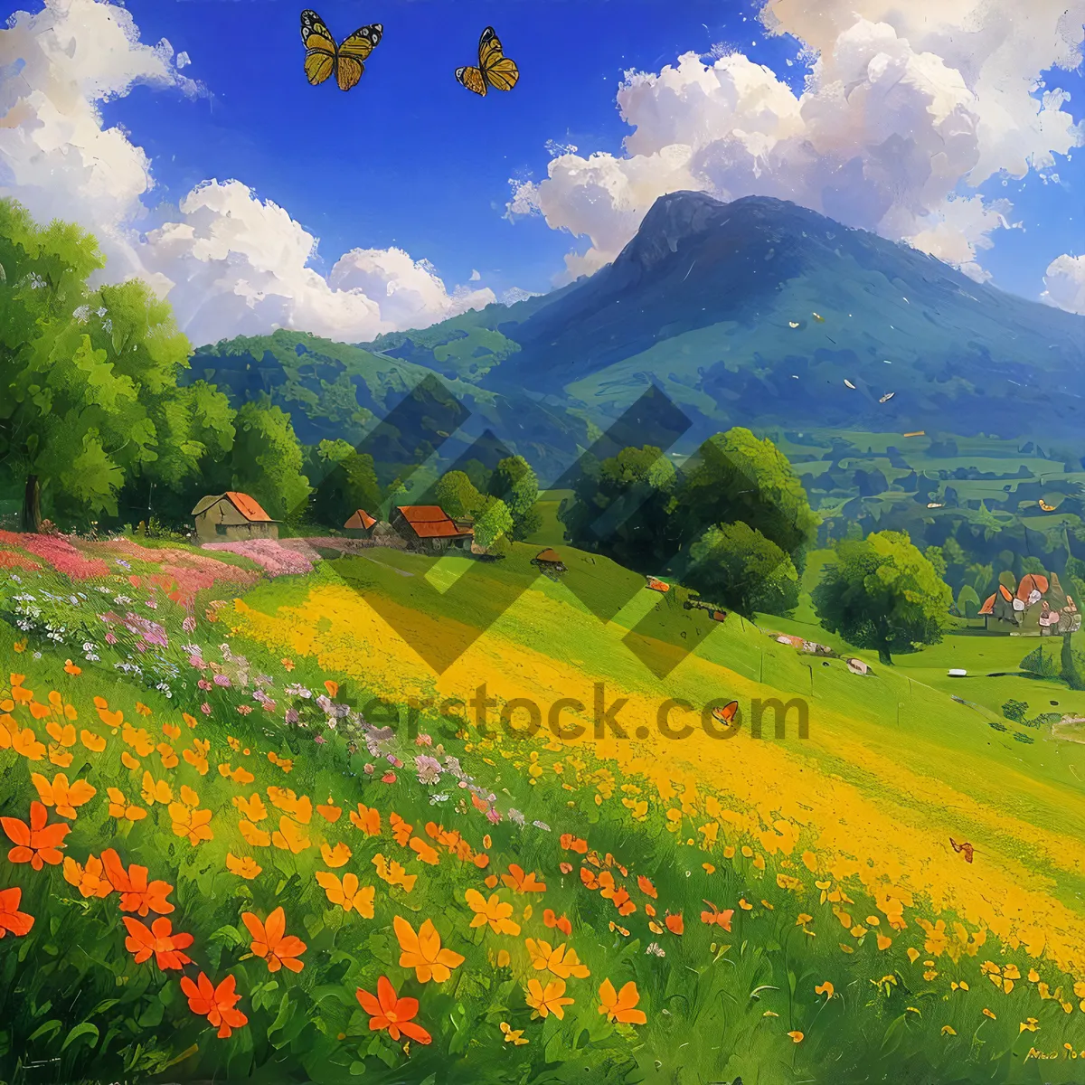 Picture of Golden Summer Meadow Under Sunny Sky