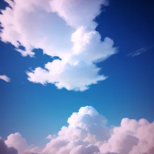 Aetherial Sky: Scenic Cloudscape with Bright Sun