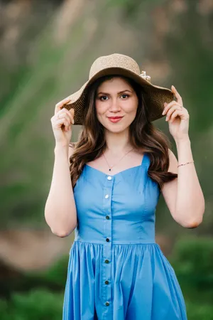 Cheerful Fashion Model Smiling in the Park