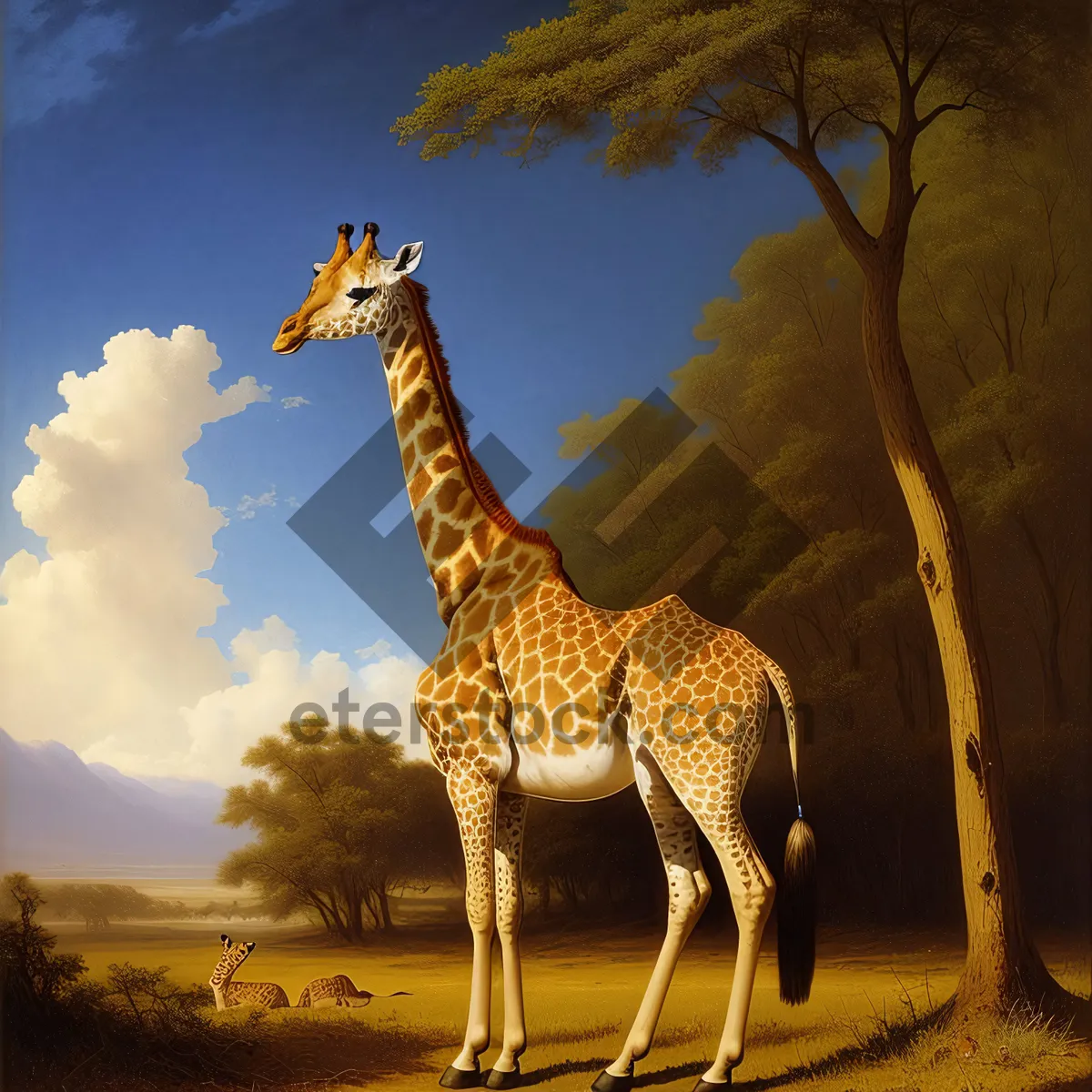 Picture of Graceful Giraffe in African Wilderness