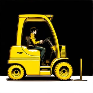 Industrial Forklift Truck in Motion