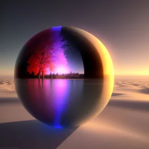 Ethereal Orb: A mesmerizing blend of light and reflection showcasing a 3D planetary sphere