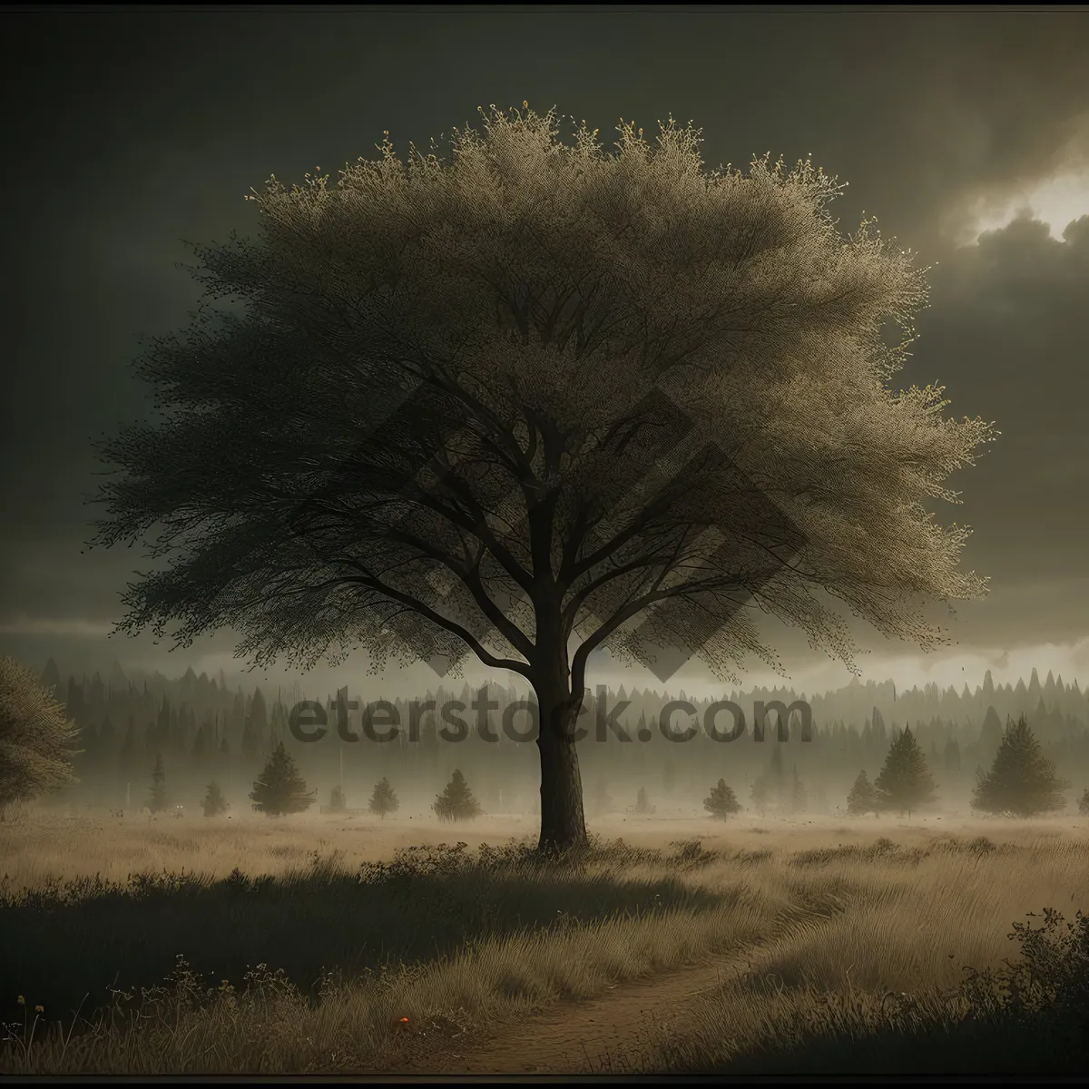 Picture of Winter Wonderland: Serene snowy landscape under a captivating sunset.