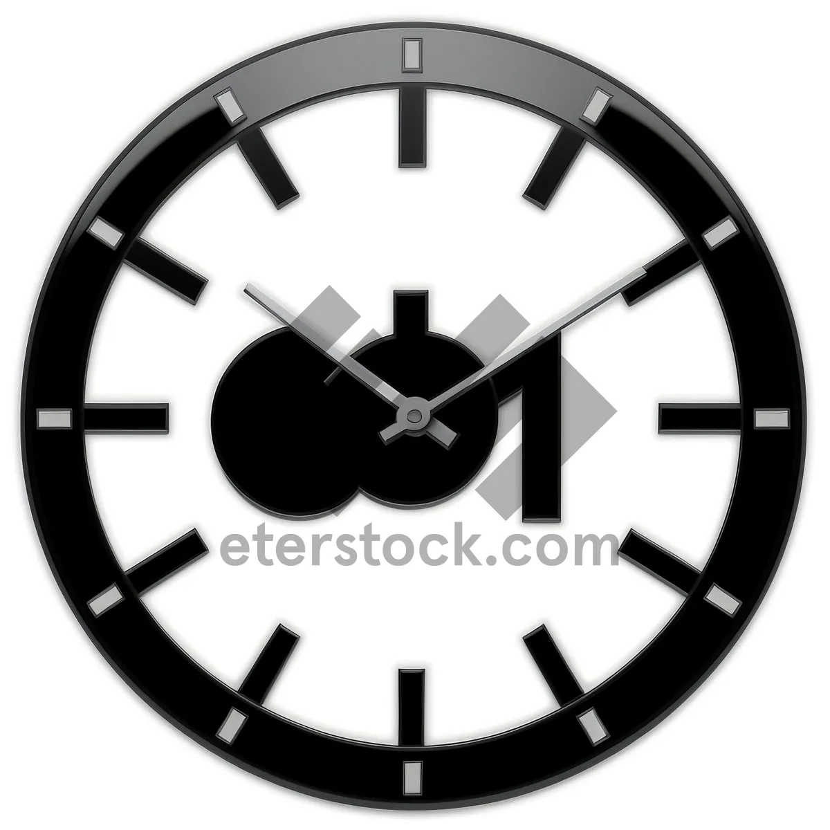 Picture of Clock Time Icon - Round Black Button