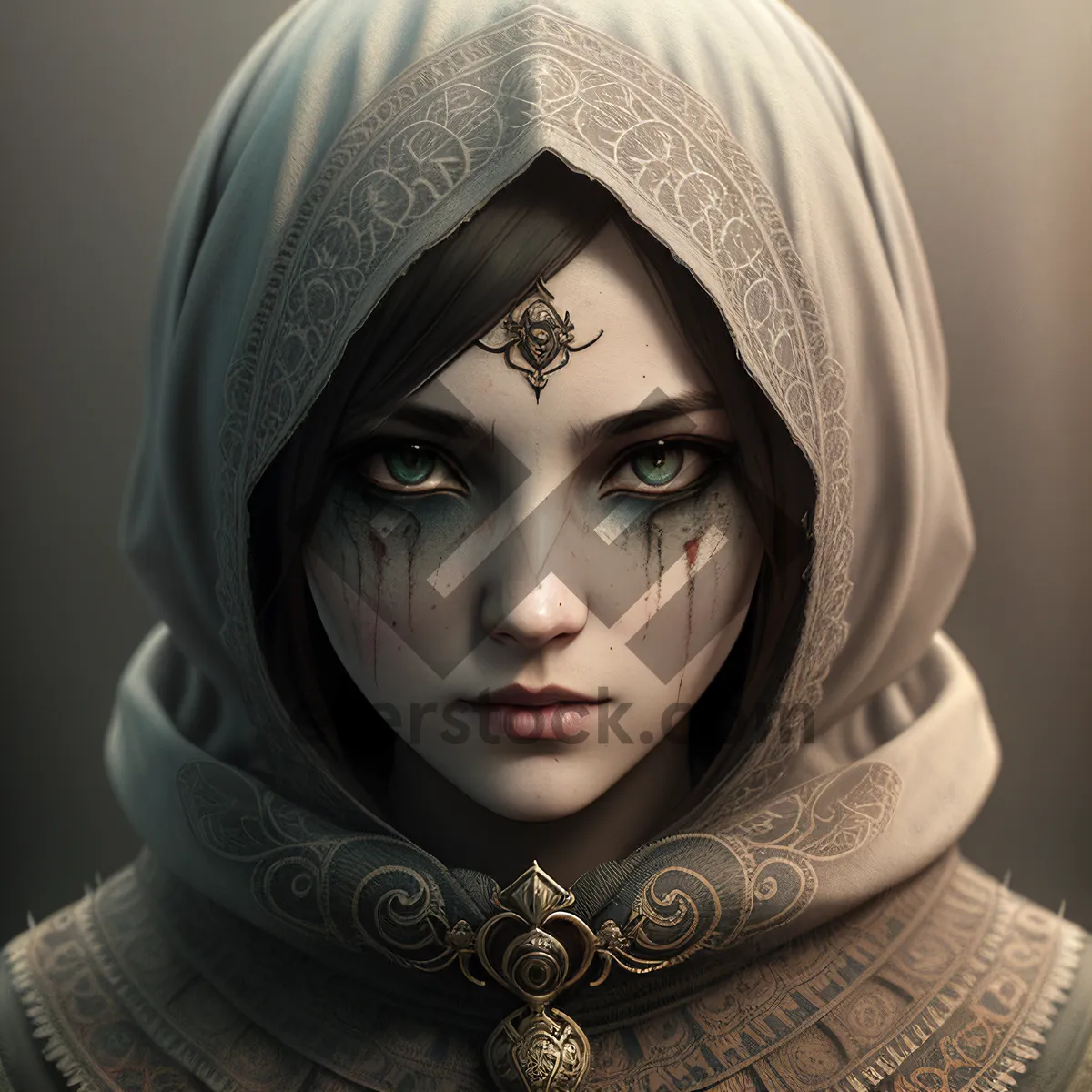 Picture of Elegant masked lady with captivating eyes.