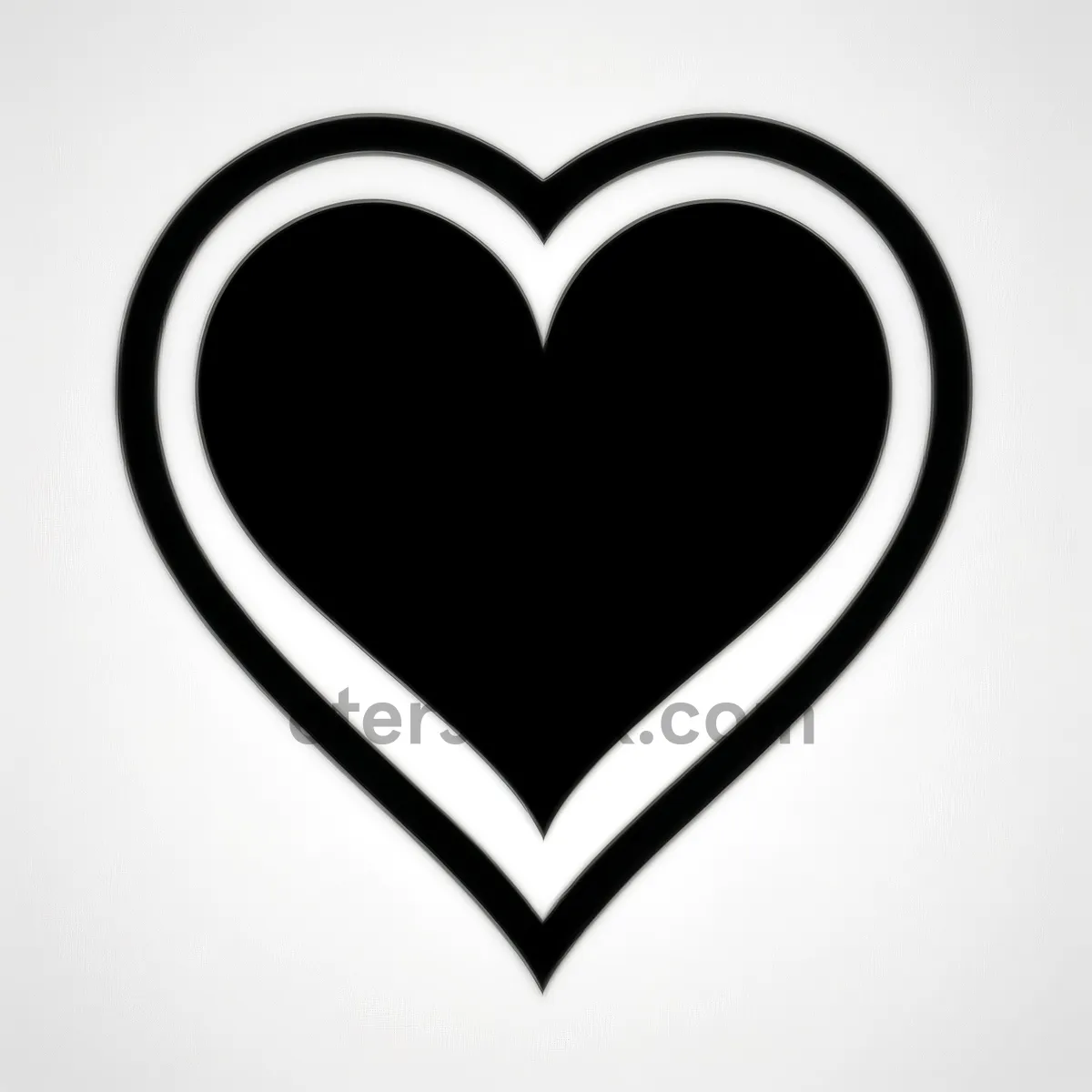 Picture of Love Emblem: Silhouette of a Heart-shaped Heraldry Symbol