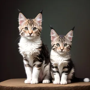 Adorable Kitten Posing with Playful Curiosity