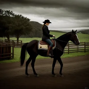 Equestrian Vaulting Horse: Graceful Stallion in Saddle.