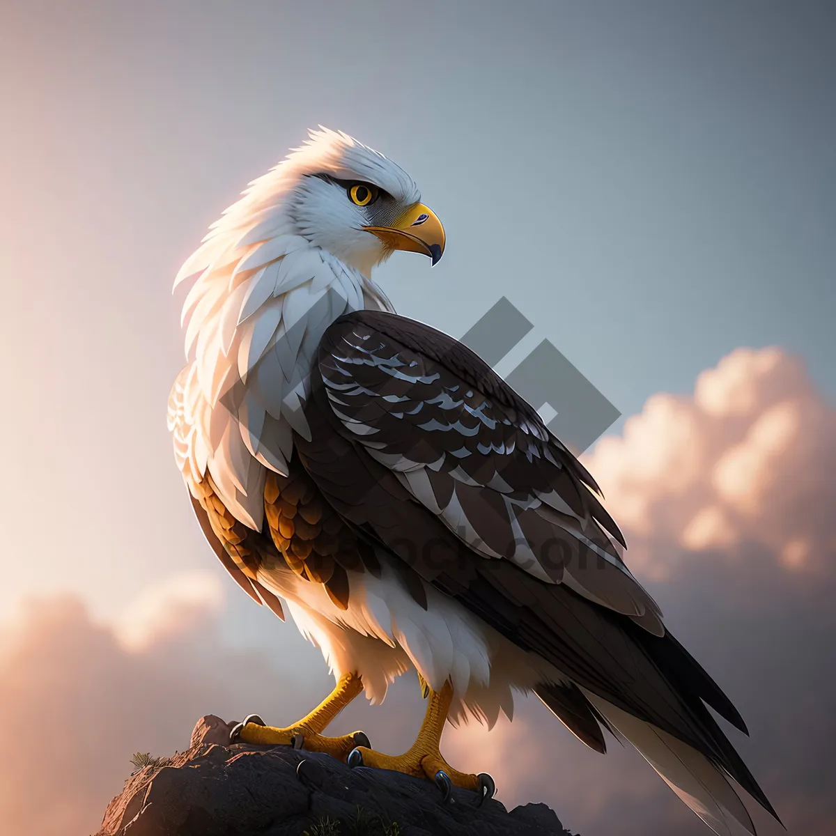 Picture of Wild Wings: Majestic Bald Eagle Soaring with Intense Gaze