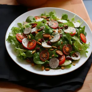 Delicious Gourmet Salad with Fresh Vegetables and Cheese