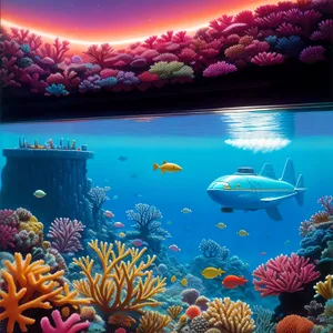 Vibrant Coral Reef teeming with colorful marine life