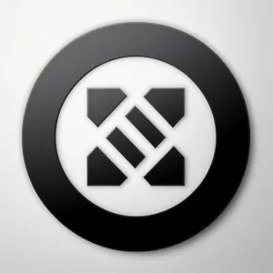 Round Metallic Button Icon - Shiny Black Business Symbol