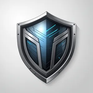 Heraldic 3D shiny world shield icon design