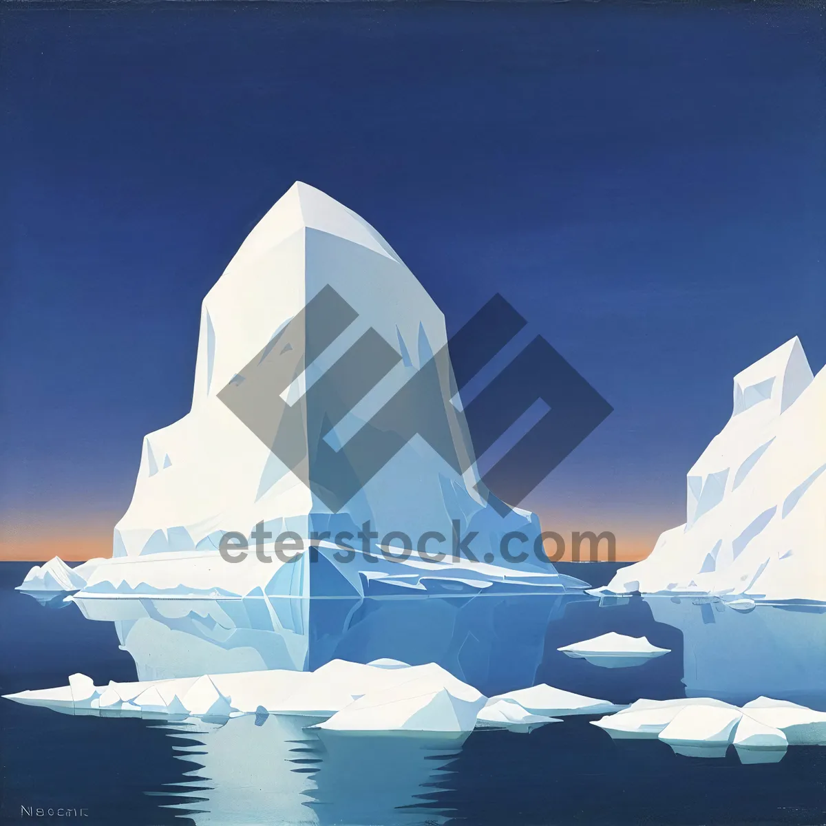 Picture of High-altitude Cloudscape with Pyramid and Jet in the Light-dappled Sky