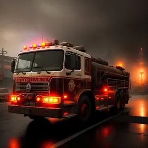 Fast Fire Engine Truck on Highway