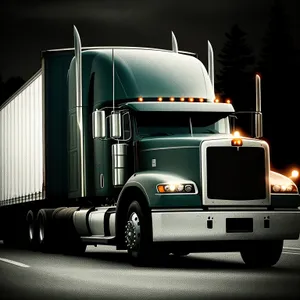 Transportation Cargo Truck on Highway