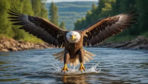 Majestic bald eagle soaring in the sky