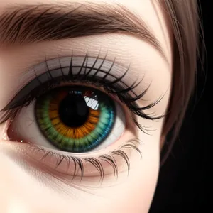 Enhancing Vision: Close-Up of Glamorous Eyebrow and Eye Makeup
