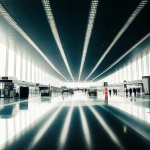 Urban Transport Hub - Modern Glass Passageway