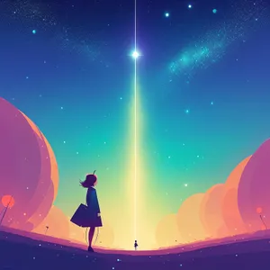 Starry Night Galaxy Fantasy Art Wallpaper