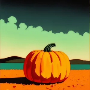 Orange pumpkin decoration for autumn holiday celebration