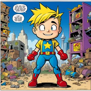 Comic Boy with Amulet - Fun Cartoon Character for Kids