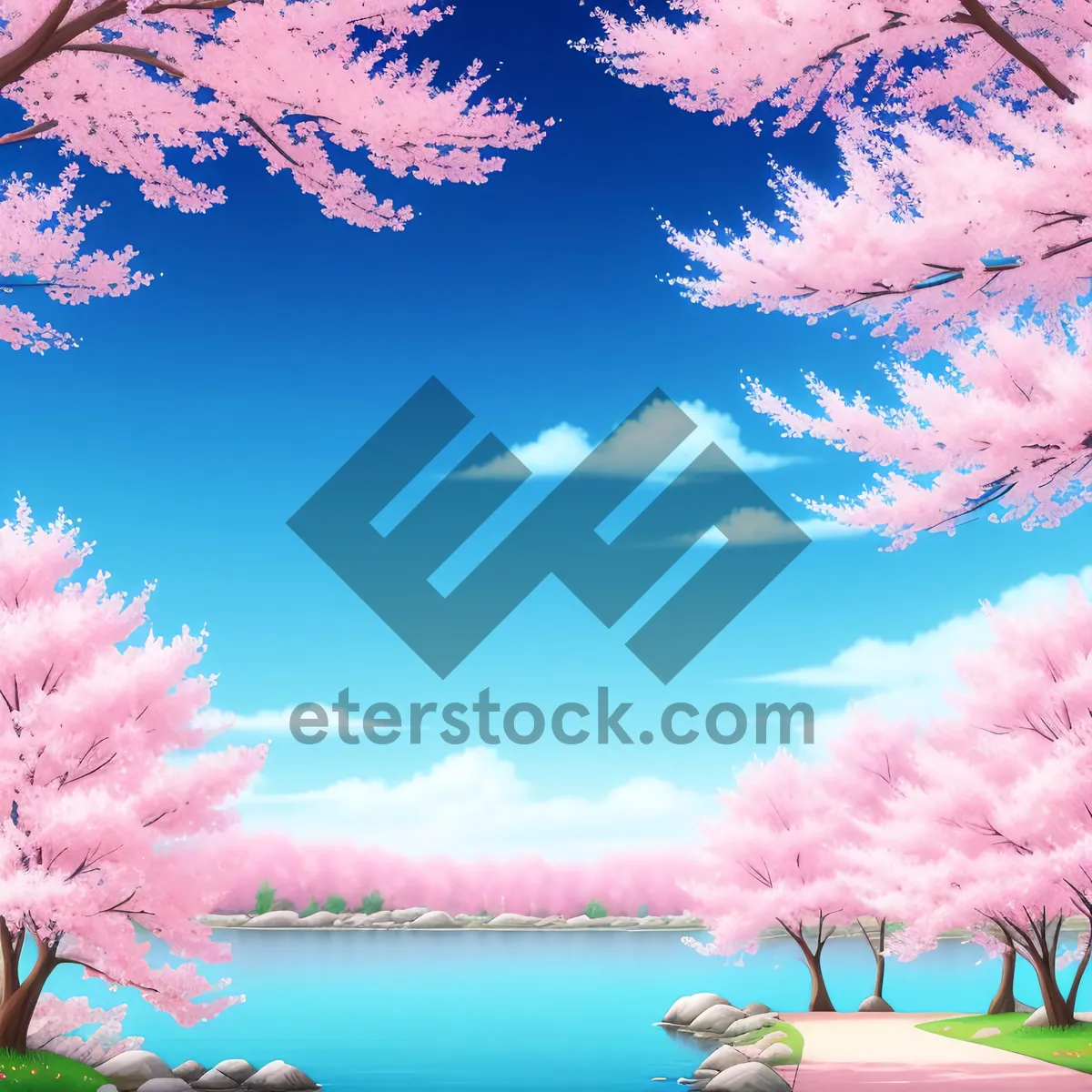 Picture of Pastel Pink Sky Oak: Summer Artful Wallpaper