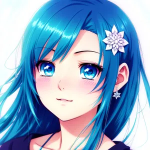 Beautiful Cartoon Model with Fashionable Hairdo