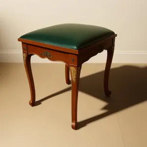 Wooden Music Stool in Empty Room