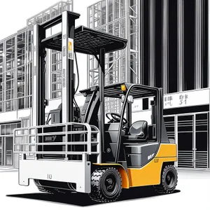 Heavy-duty Forklift Truck at Industrial Warehouse