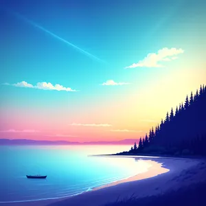 Vibrant Sunset Reflection on Calm Waves