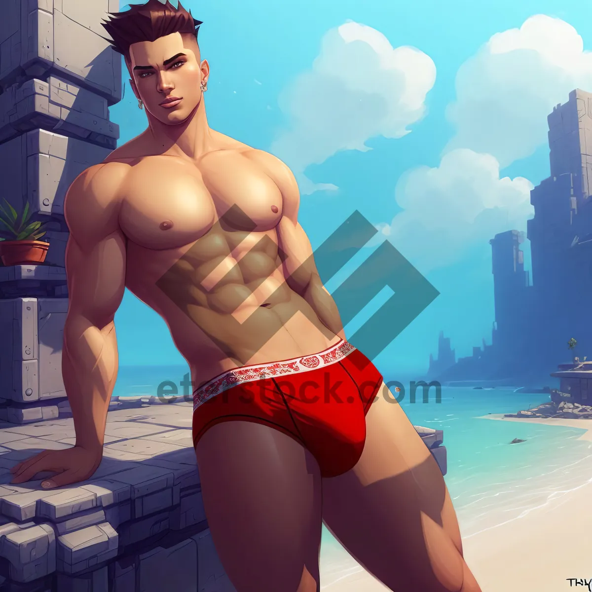 Picture of Exotic Summer Vibes: Sensual Beachwear by the Ocean