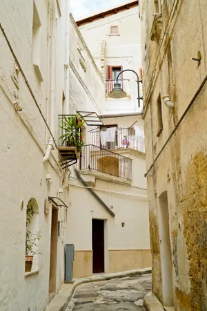 Ancient stone facade in old city.