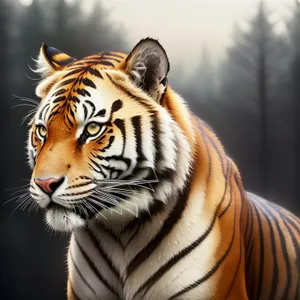 Majestic Tiger Cat Portrait in the Wild