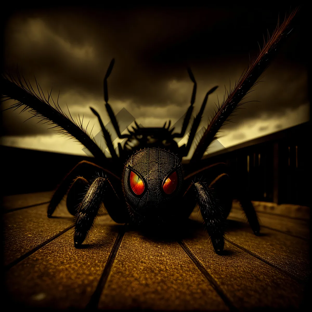 Picture of Black Widow Spider against Sky