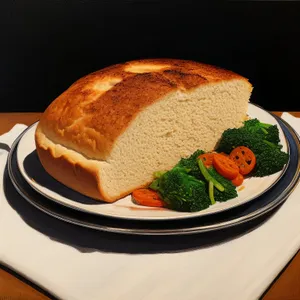 Delicious breakfast sandwich with fresh ingredients