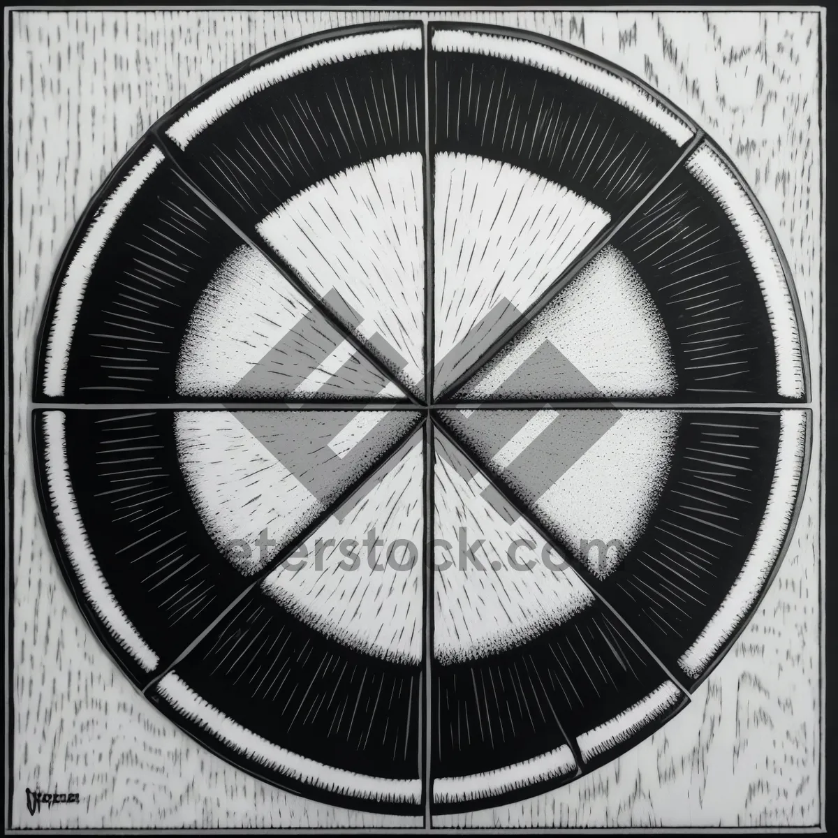 Picture of Vintage Electric Fan and Compass on Wooden Spoke