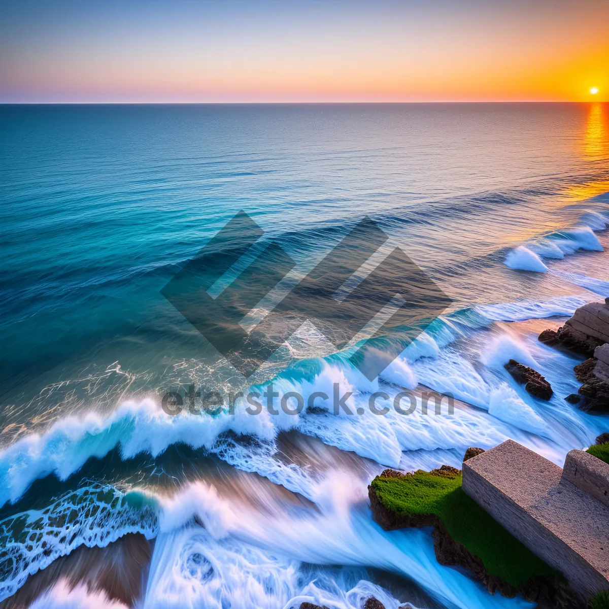 Picture of Serene Sunset over Sandy Coastline