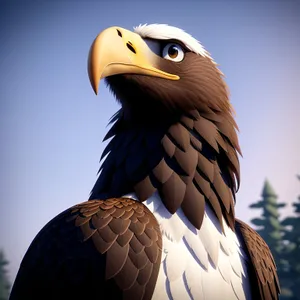 Bald Eagle with Piercing Yellow Eyes