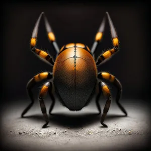 Close-up of Black Arachnid Beetle