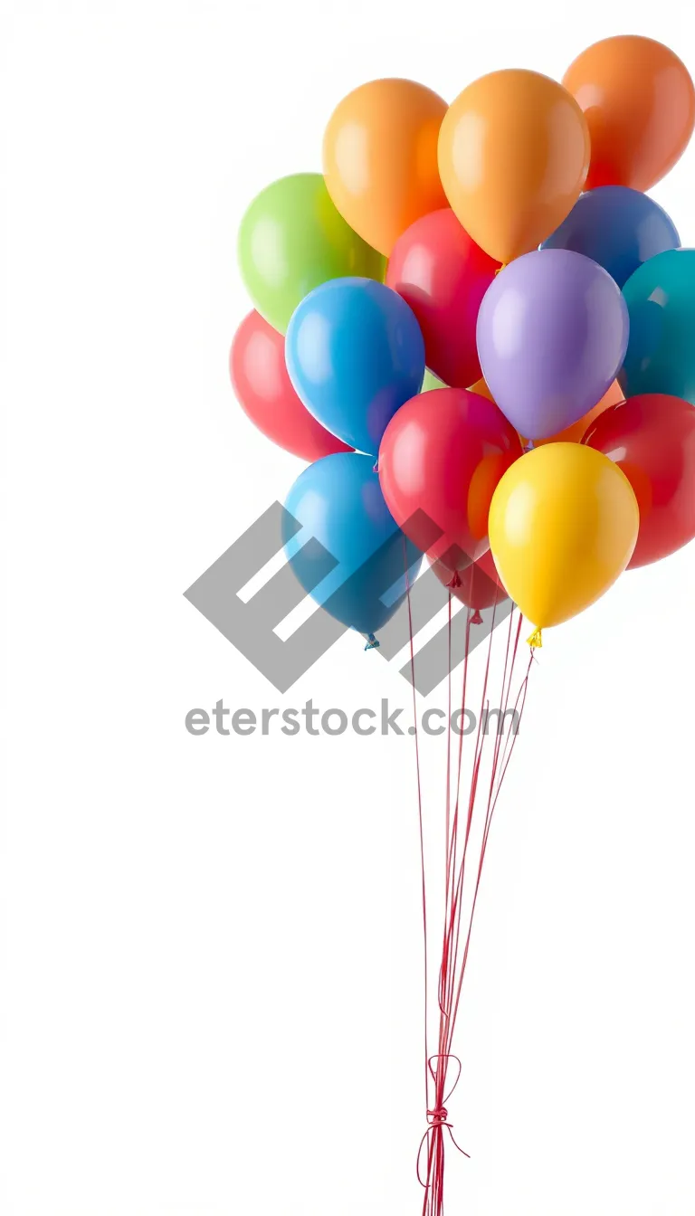 Picture of Colorful helium balloons floating in celebration