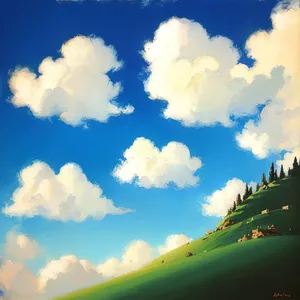 Scenic Spring Clouds: Azure Skies and Sunshine